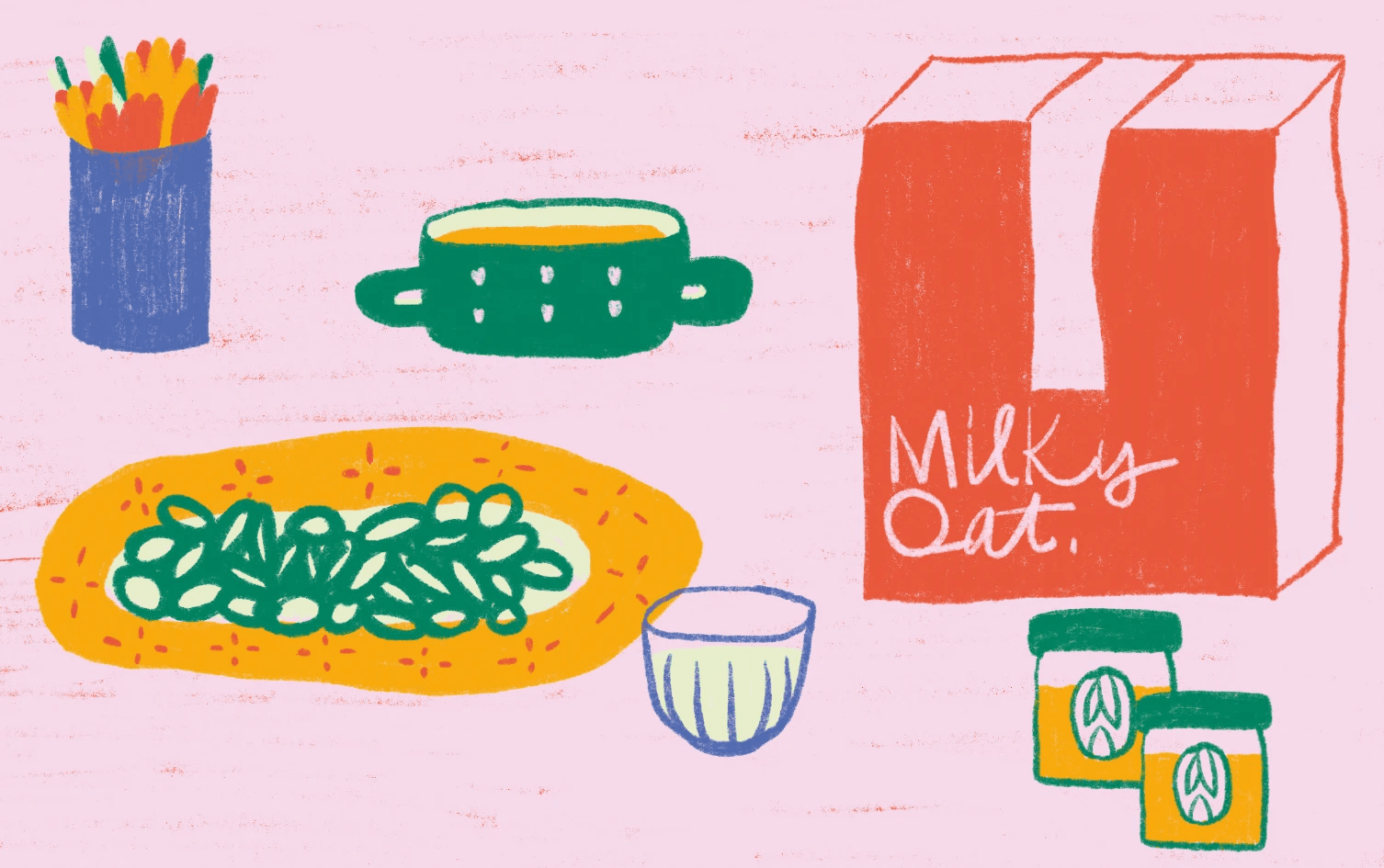 A Milky Oat 2-day trial spread — nourishing postpartum dishes